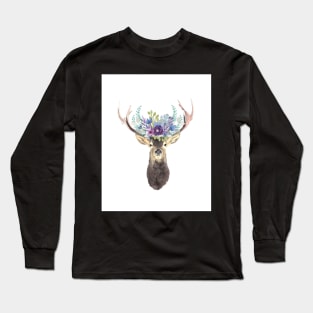 Deer with flower crown Long Sleeve T-Shirt